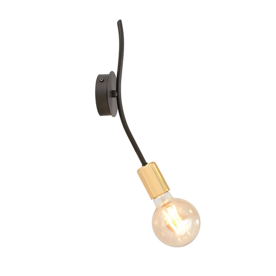 Vägglampa Bolt, svart/guld, 1 lampa