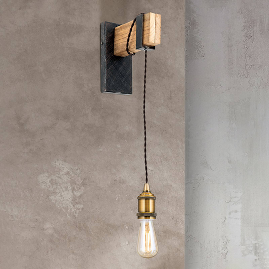 Vägglampa Cellar av trä, 1 lampa