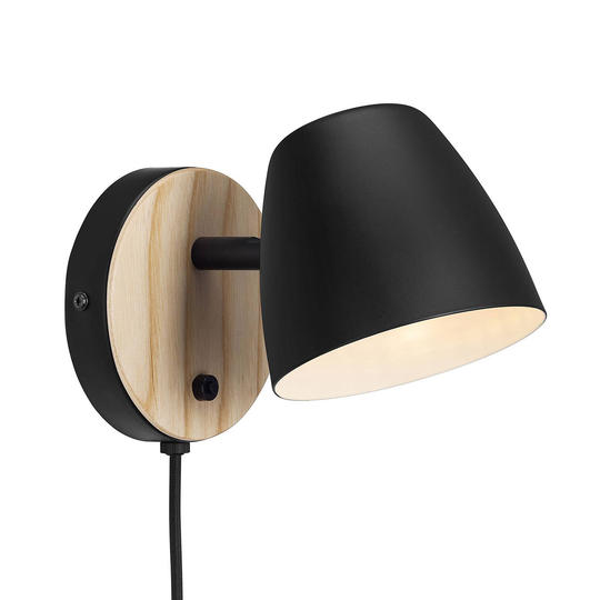 Vägglampa Theo, av askträ