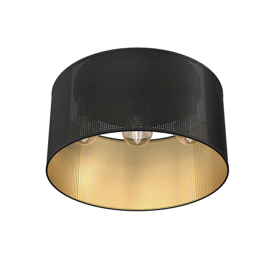 Taklampa Jovin 3 lampor, 1 skärm svart/guld