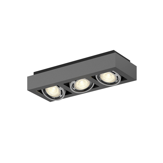 LED-takspotlight Ronka, GU10, 3 lampor, mörkgrå