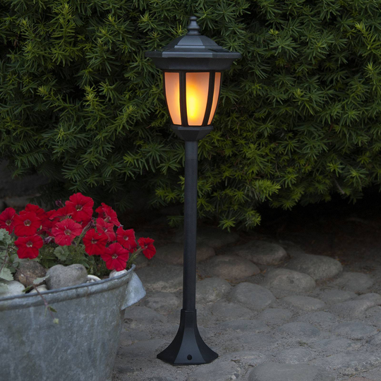 LED-solcellslampa Flame, 4 i 1, svart