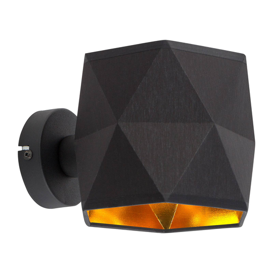 Vägglampa Siro, svart/guld
