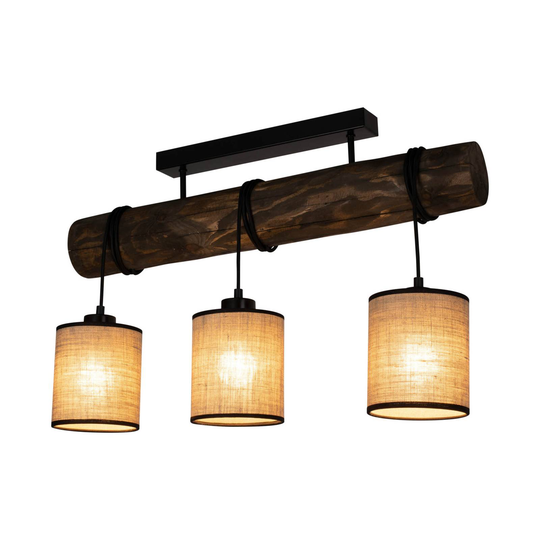 Taklampa Freniso, tall, beige, 3 lampor