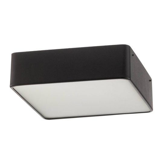 Taklampa Oro av stål och glas, svart, 25 cm
