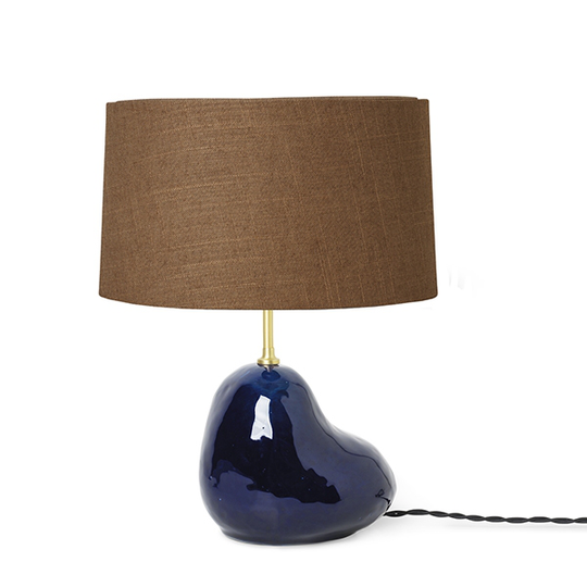 Ferm Living Hebe Bordslampa Liten Mörkblå M. Brun Skugga