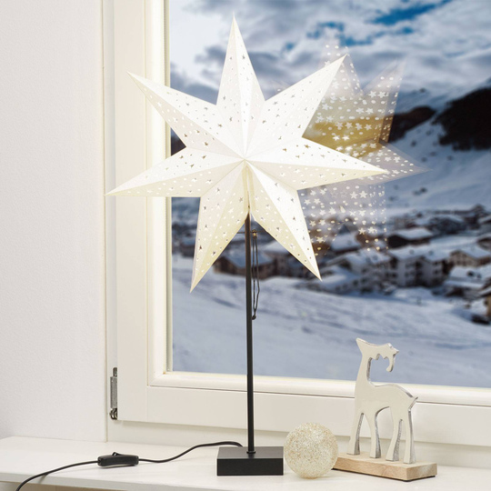 Stående stjärna Solvalla – höjd 69 cm, silver