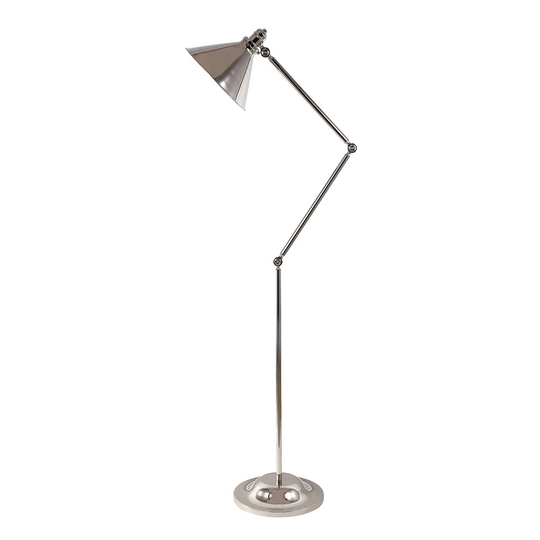 Golvlampa Provence, justerbar, nickel polerad