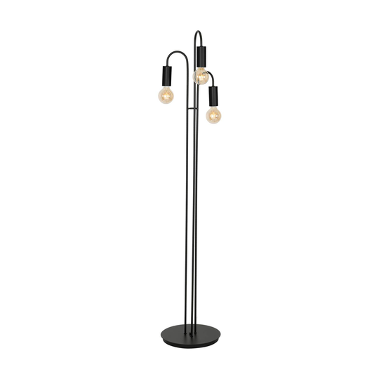 Golvlampa Aidan, 3 lampor, svart