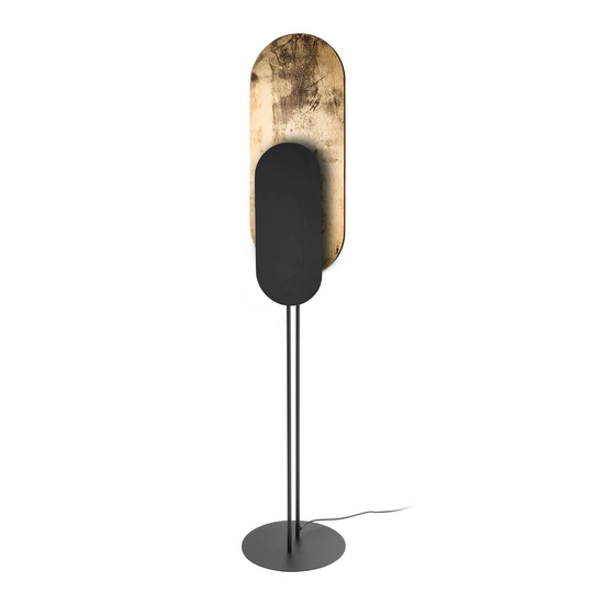 Golvlampa Wheel, guld/svart