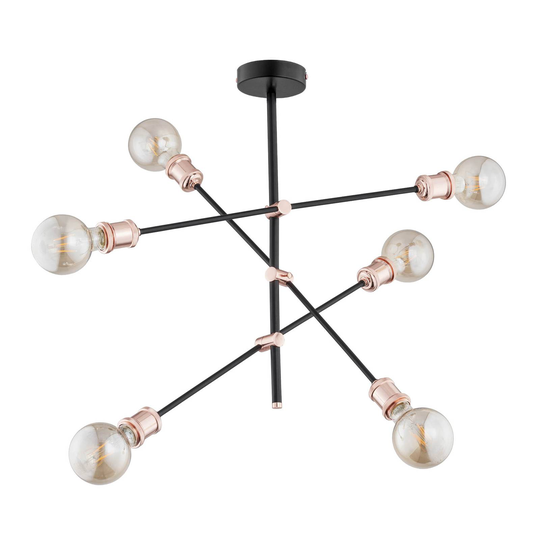 Taklampa Lotze, 6 lampor, Ø 68 cm