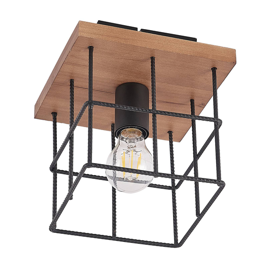Lindby Mireille burtaklampa med trä, 1 lampa