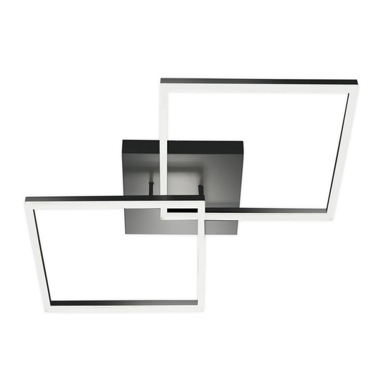 LED-taklampa Bard, 65 x 65 cm, 2 lampor, antracit