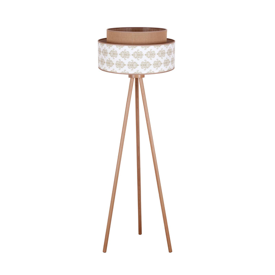 Golvlampa Hampton Boho guld ornament/Jute