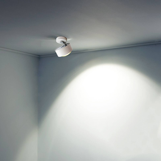 LED-taklampa Puk Maxx Move, vit krom