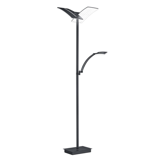 B-Leuchten Dual LED-golvlampa läslampa svart
