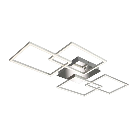 LED-taklampa Frame 4 kvadrater krom 95 x 47 cm