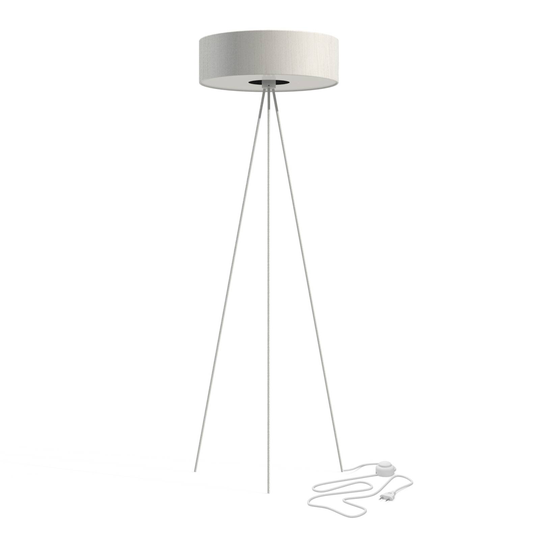 Golvlampa Cadilac III, Ø 50 cm, vit