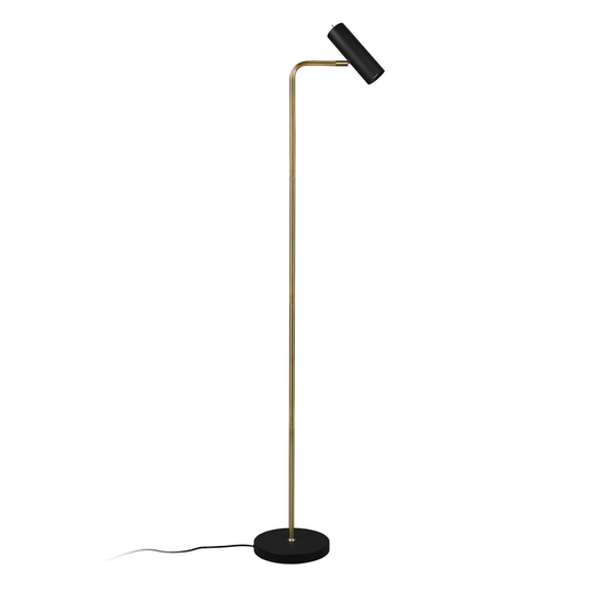 Golvlampa Marley, matt mässing/matt svart