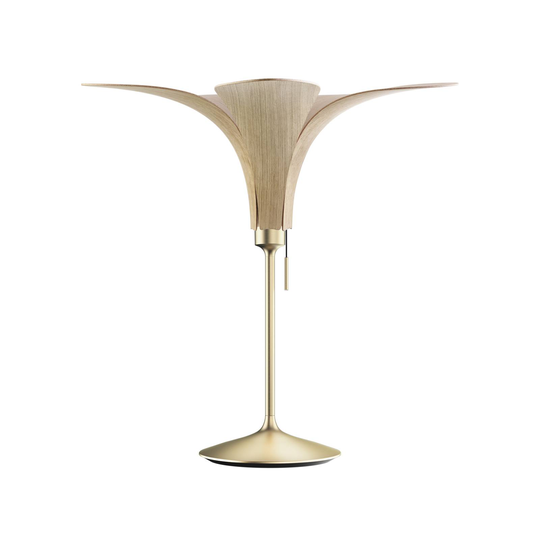 UMAGE Jazz bordslampa ek ljus, fot mässing