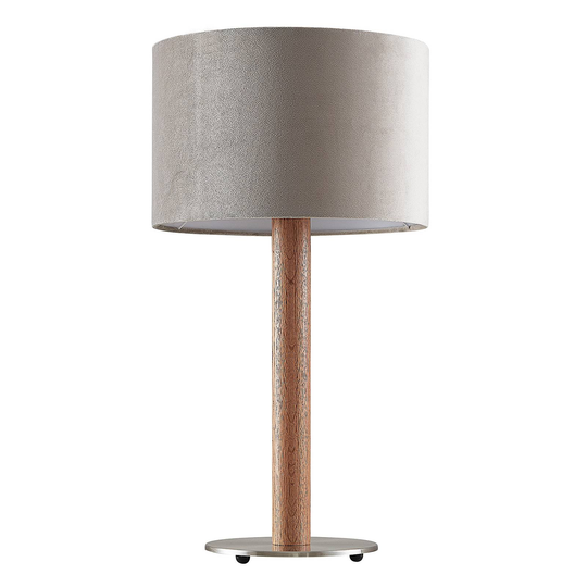Lucande Heily bordslampa, cylinder, 21 cm, grå