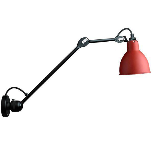 Lampe Gras N304 L40 Vägglampa Matt Svart & Röd Hardwired
