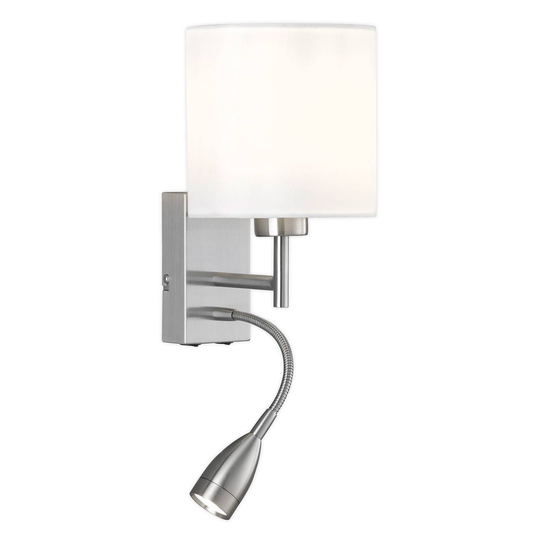 Vägglampa Dreamer nickel, vit chintzskärm