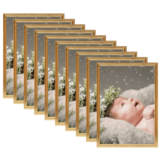 vidaXL Fotoramar 10 st för bord guld 15x21 cm MDF