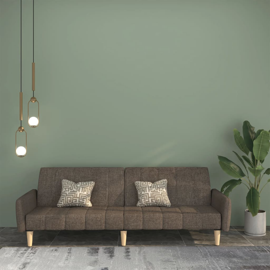 Bäddsoffa 2-sits brun tyg