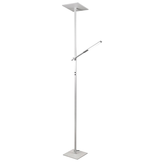 LED-golvlampa Ideal med läsarm, vit