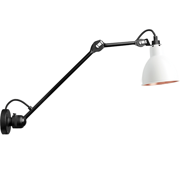 Lampe Gras N304 L40 Vägglampa Matt Svart & Matt Vit & Koppar Hardwired
