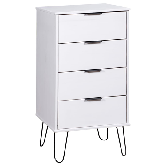 vidaXL Byrå vit 45x39,5x90,3 cm massiv furu