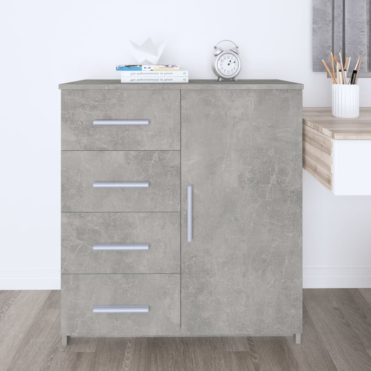 vidaXL Skänk betonggrå 79x35x88 cm spånskiva