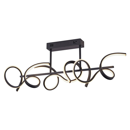 LED-taklampa Curls, svart, dimbar
