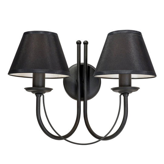 Vägglampa Bona, 2 lampor, svart