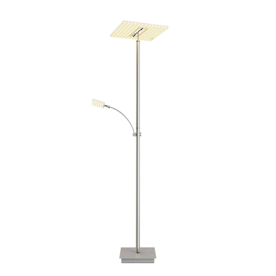 Lucande LED-uplight-golvlampa Joveline, nickel