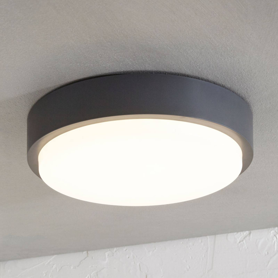 LED-utomhustaklampa Nermin, IP65, rund