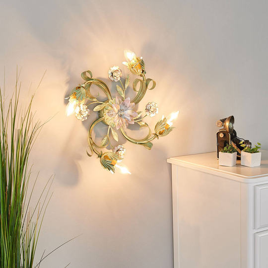 Florentinervägglampa Tulipe, 4 lampor