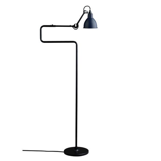 Lampe Gras N411 Golvlampa Matt Svart & Matt Blå