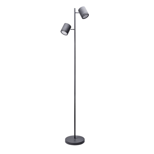 Lindby Emelja LED-golvlampa, 2 lampor grå