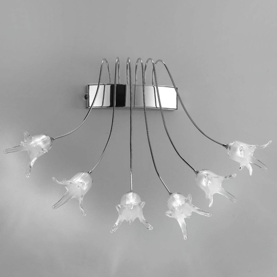 Vägglampa 7130 krom 6 lampor