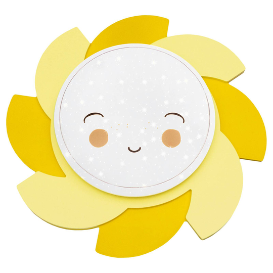 LED-vägglampa Sol Starlight Smile, gul