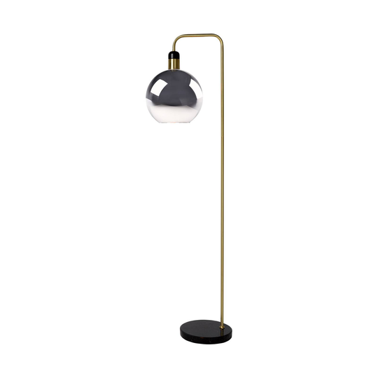 Golvlampa Julius med marmorfot, svart/guld