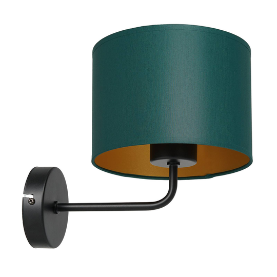 Vägglampa Soho cylindrisk grön/guld