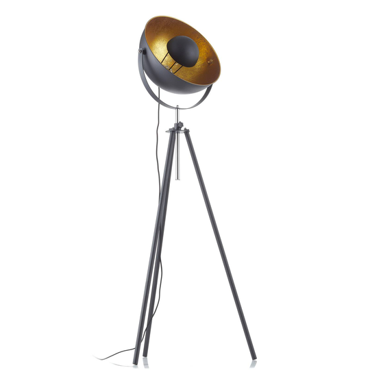 Trebent golvlampa Lenn, svart-guld