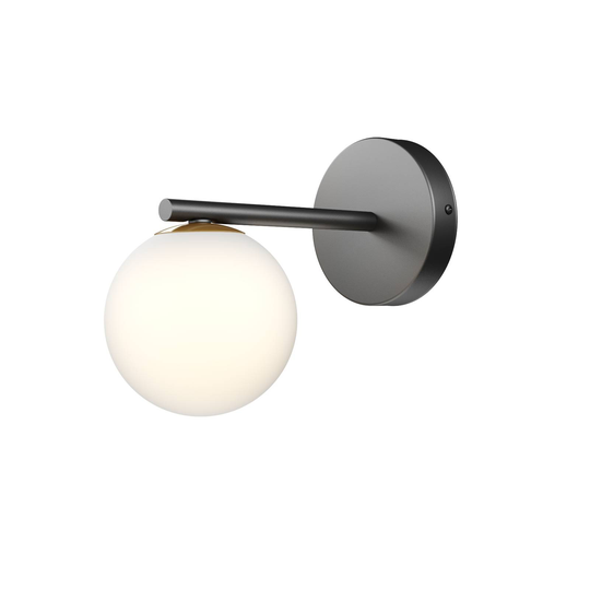 Vägglampa Gama i svart med glaskula