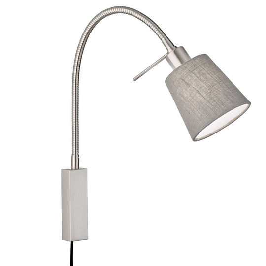 Vägglampa Moln av lin, nickel/grå