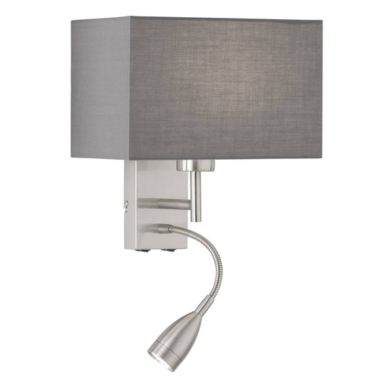 Vägglampa Dream med LED-läslampa, vit, nickel