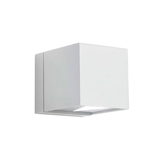 Vägglampa Dau i kubform, up-down aluminium