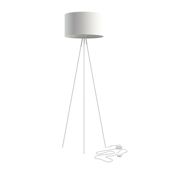 Golvlampa Cadilac I, Ø 45 cm, vit
